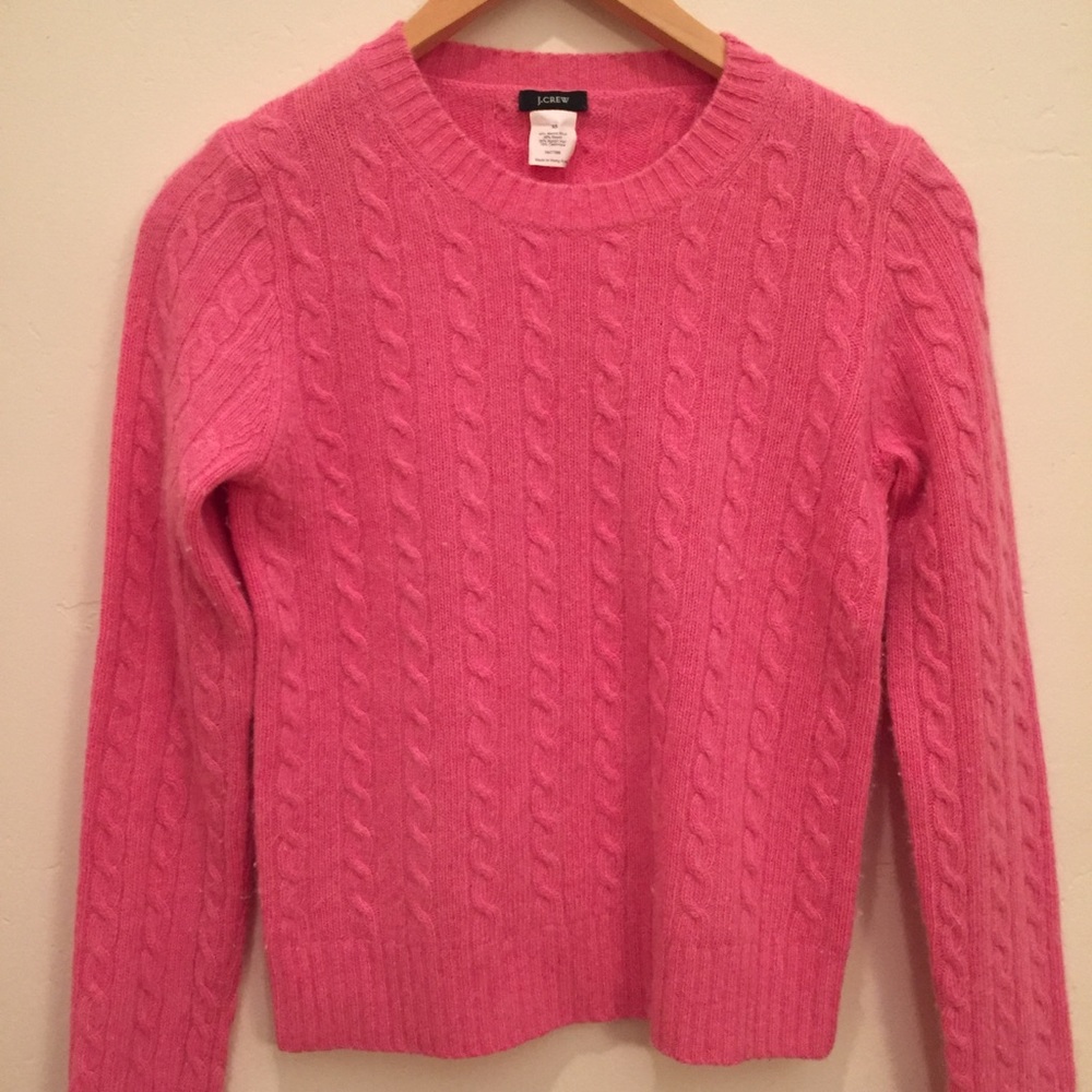 J. Crew Pink Cable Knit Sweater